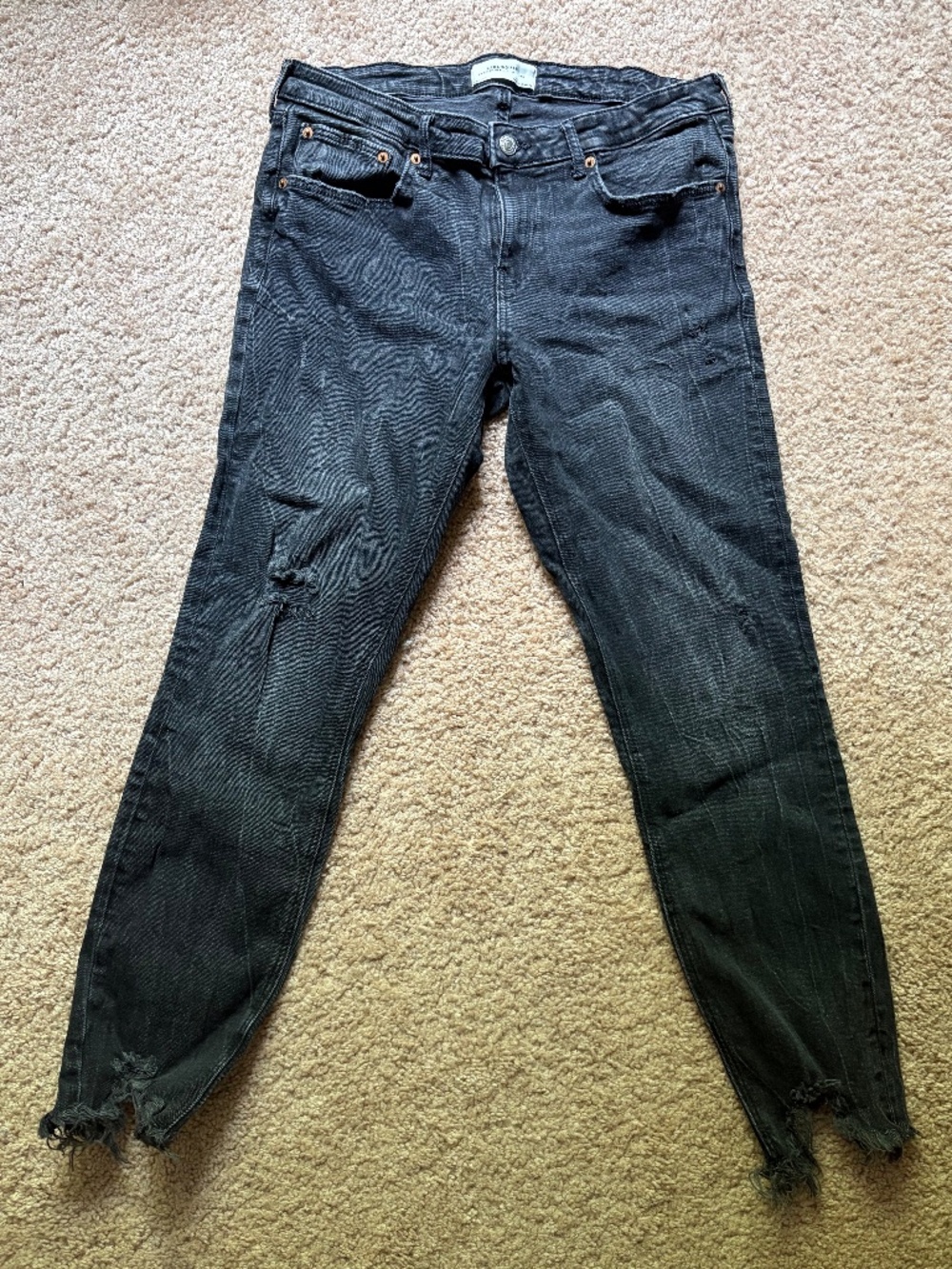 Zara Black Ripped Skinny Jeans Size US12
